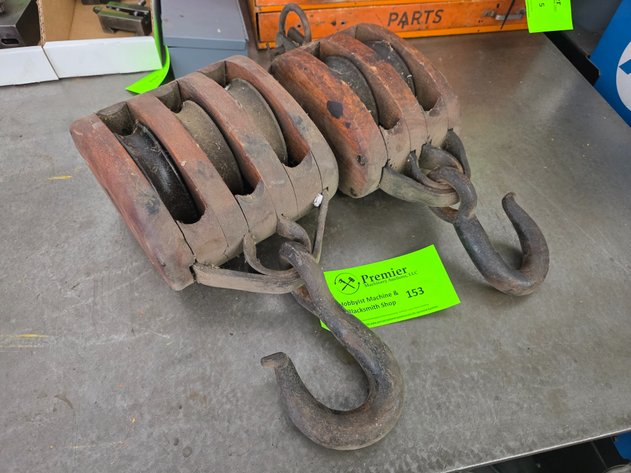 Image for (2) Antique Rigging Blocks.