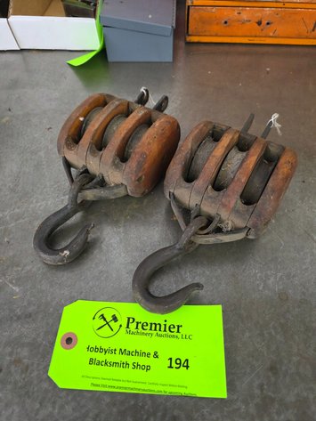 Image for (2) Antique Rigging Blocks.