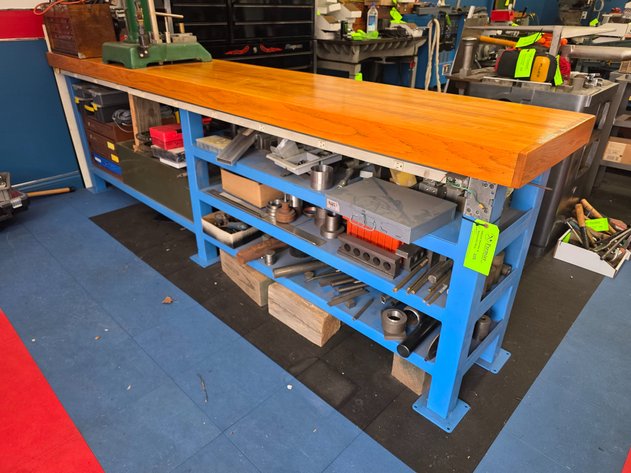 Image for Steel Framed Bench with Block Top.