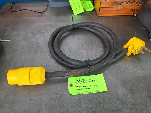 Image for 8' Length of 6/3 Type S Cord. 3-Prong Female, 4-Prong Male Ends.