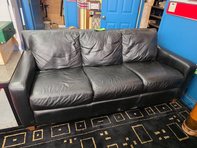 Image for Leather Upholstered Couch.