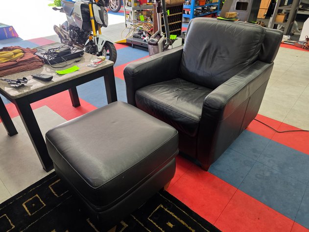 Image for Leather Upholstered Chair with Ottoman