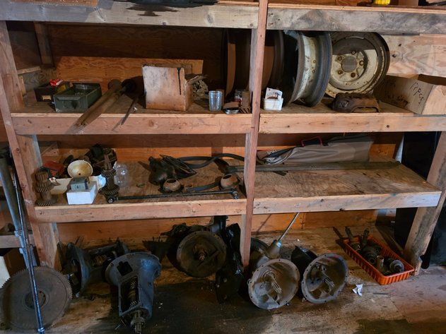 Image for Group of Vintage Ford Transmissions, Wheels, Gearbox Parts and More
