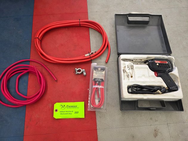 Image for Assorted 4Ga. Battery Cable and Weller Solder Gun.