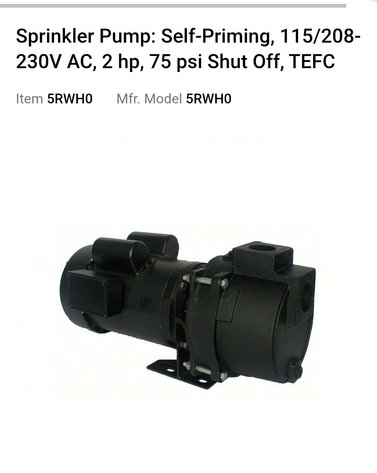 Image for New Dayton Model 5RWH0A, 2HP Lawn Sprinkler Pump.
