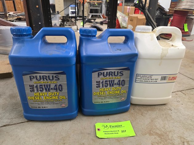 Image for (3) 2.5 Gallon Jugs of Synthetic Blend 15W-40 Oil.
