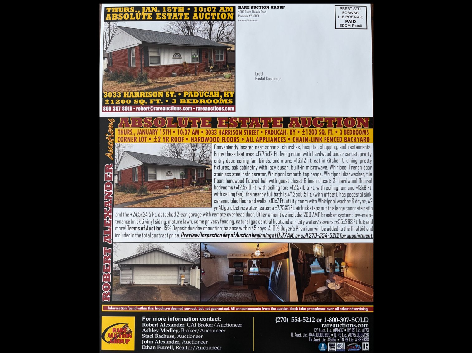 Image for Absolute Estate Auction • 3033 Harrison St., Paducah, KY
