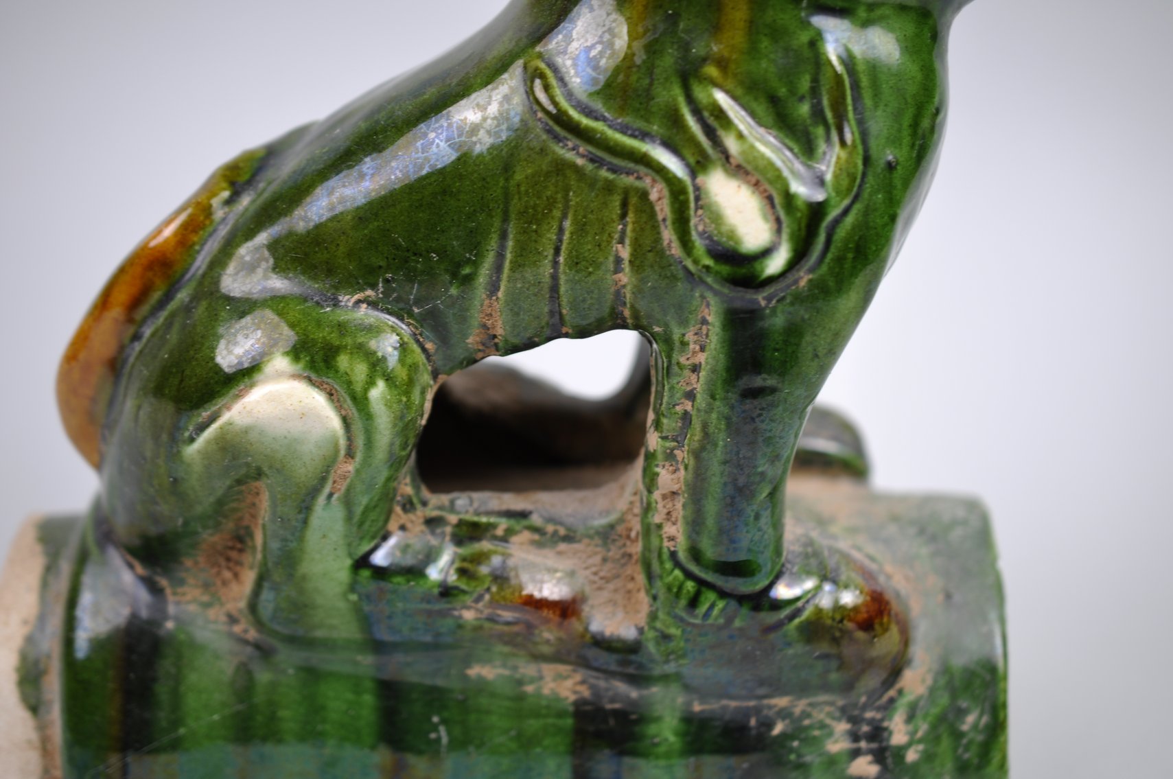Chinese Sancai Glazed Pig Foo/Qilin Dog 20th Century Roof Tile