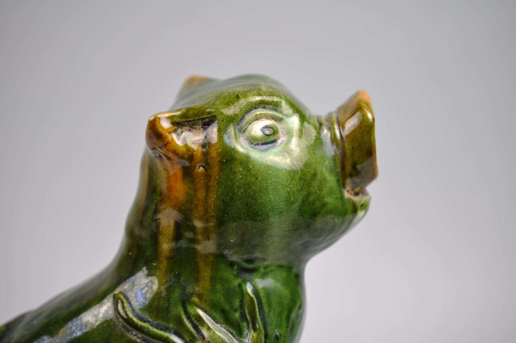 Chinese Sancai Glazed Pig Foo/Qilin Dog 20th Century Roof Tile