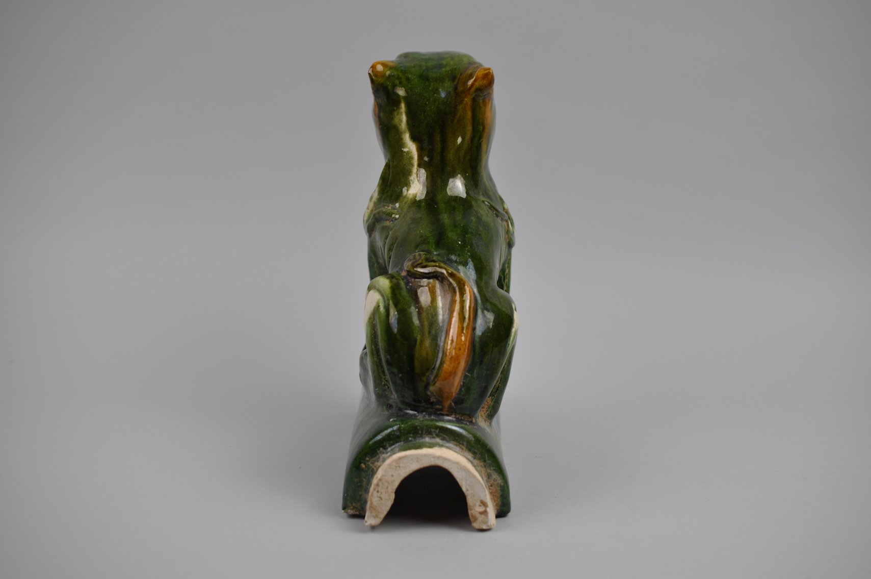 Chinese Sancai Glazed Pig Foo/Qilin Dog 20th Century Roof Tile