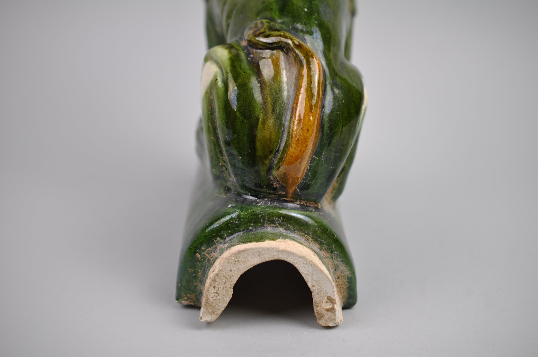Chinese Sancai Glazed Pig Foo/Qilin Dog 20th Century Roof Tile