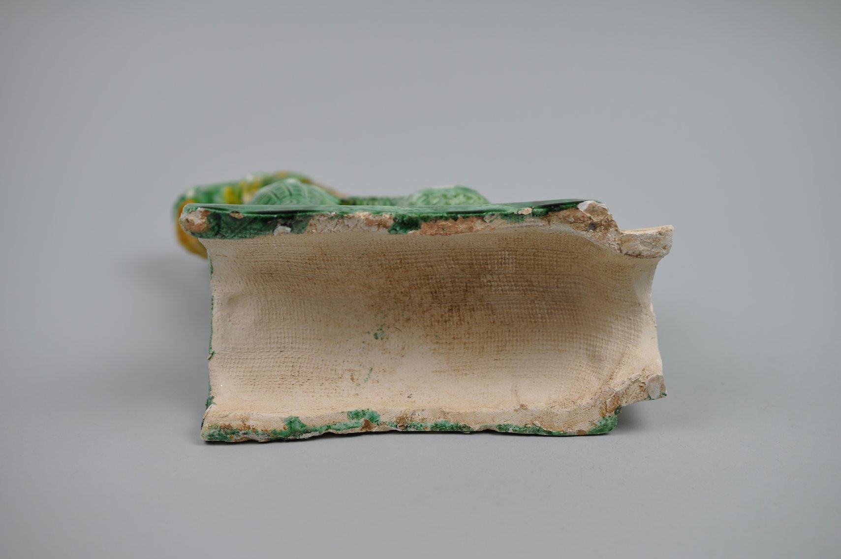 Chinese Sancai Glazed Dragon Foo/Qilin Dog 20th Century Roof Tile