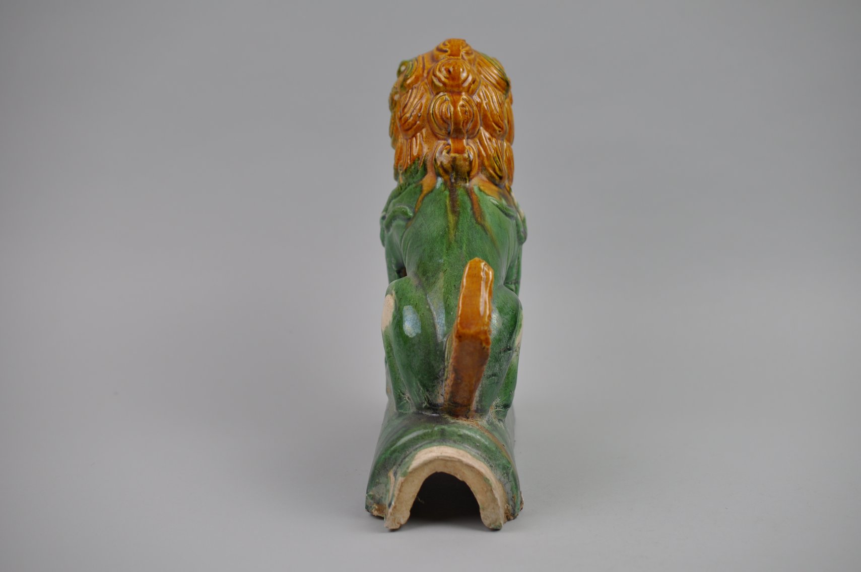 Chinese Sancai Glazed Foo Dog 20th Century Roof Tile