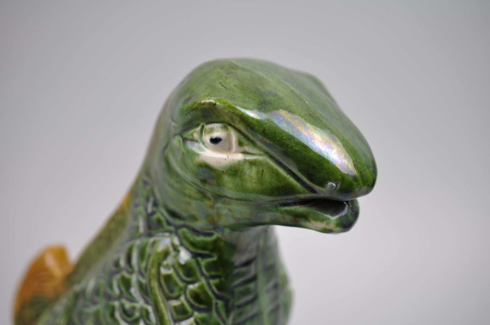 Chinese Sancai Glazed Lizard Foo/Qilin Dog 20th Century Roof Tile