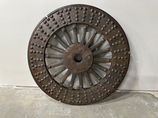 Chinese Ox Wagon Wheel, 19th Century, Qing Dynasty