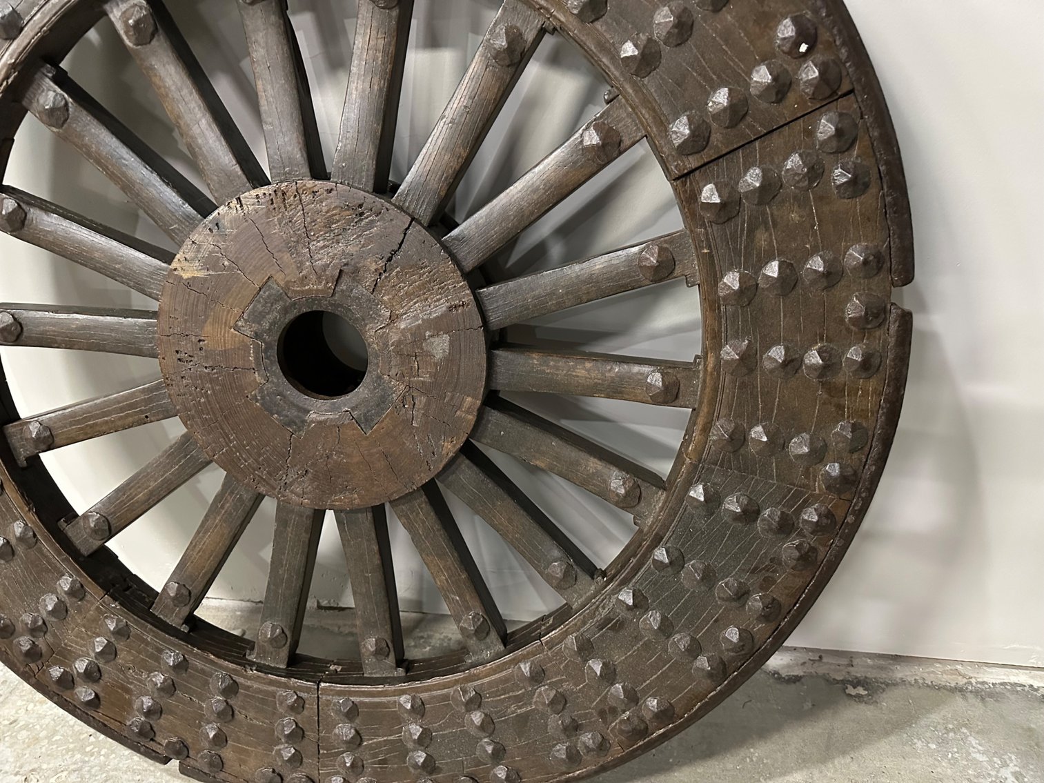 Chinese Ox Wagon Wheel, 19th Century, Qing Dynasty