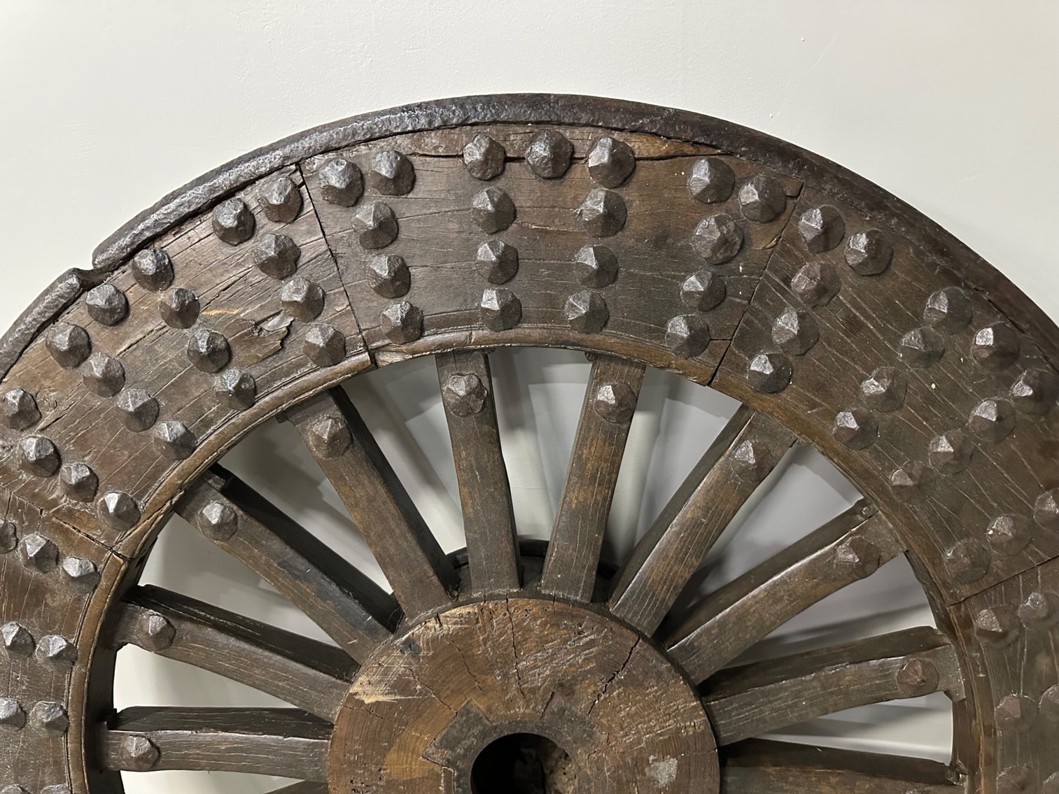 Chinese Ox Wagon Wheel, 19th Century, Qing Dynasty