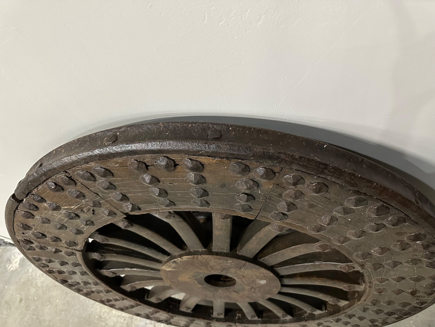 Chinese Ox Wagon Wheel, 19th Century, Qing Dynasty