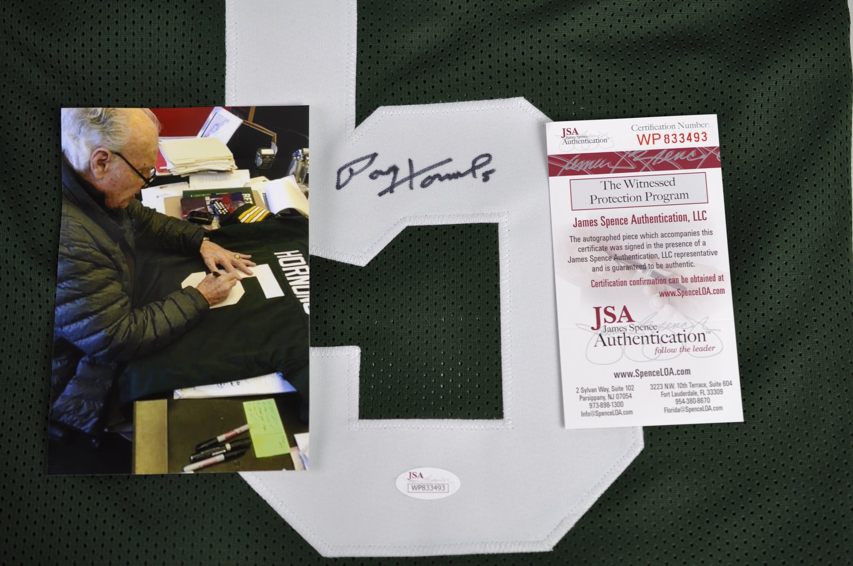 Youngblood & Hornung Signed Football Jerseys