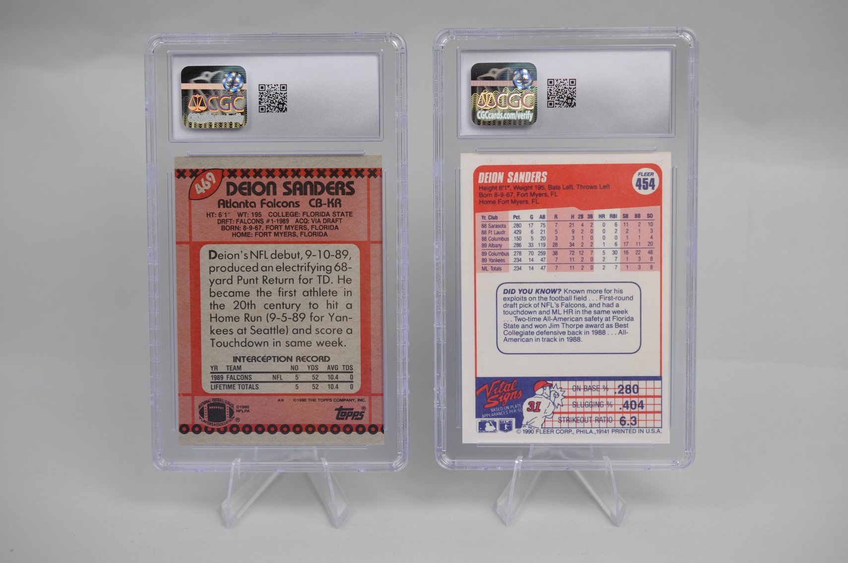 Deion Sanders Baseball & Football Rookie Cards