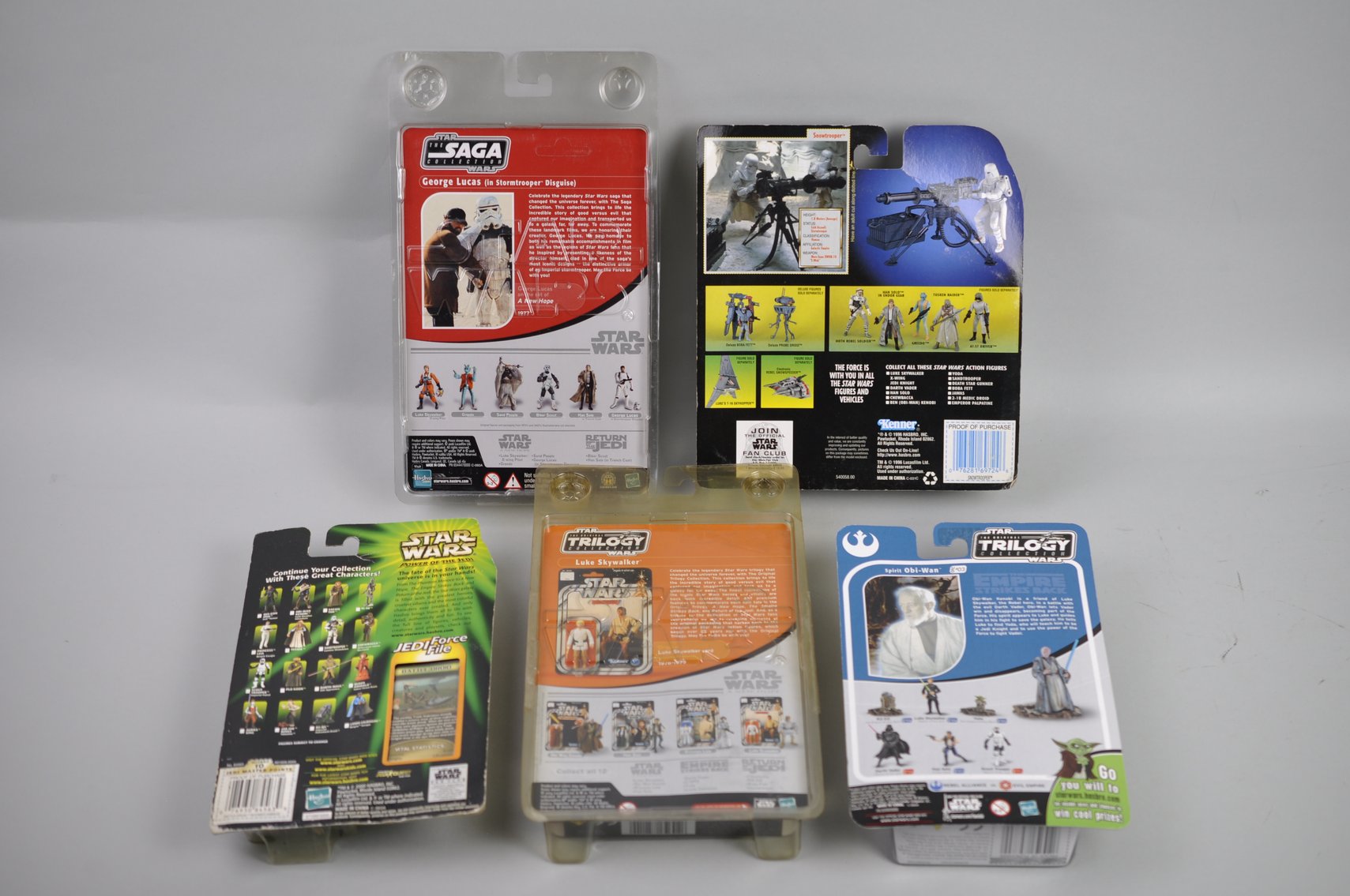 Unopened Star Wars Figures w/ George Lucas Trooper