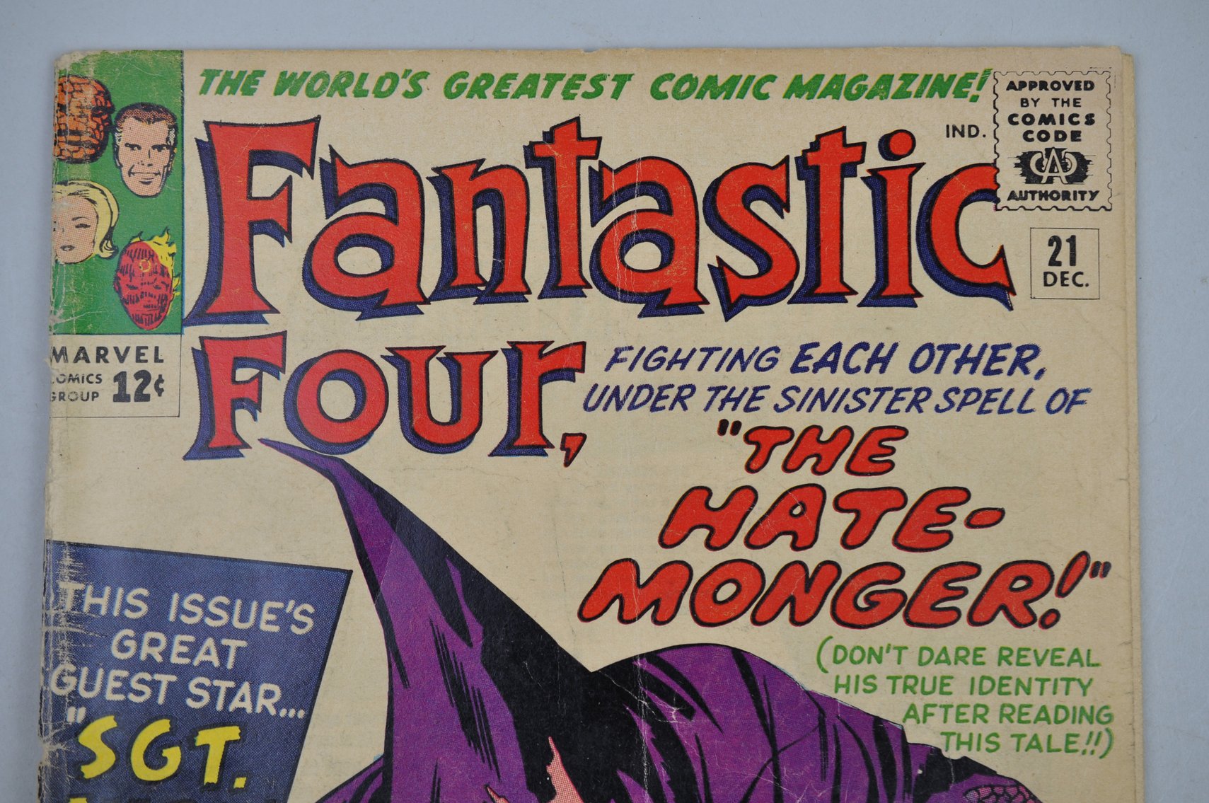 Marvel's Fantastic Four #21 Comic 1963