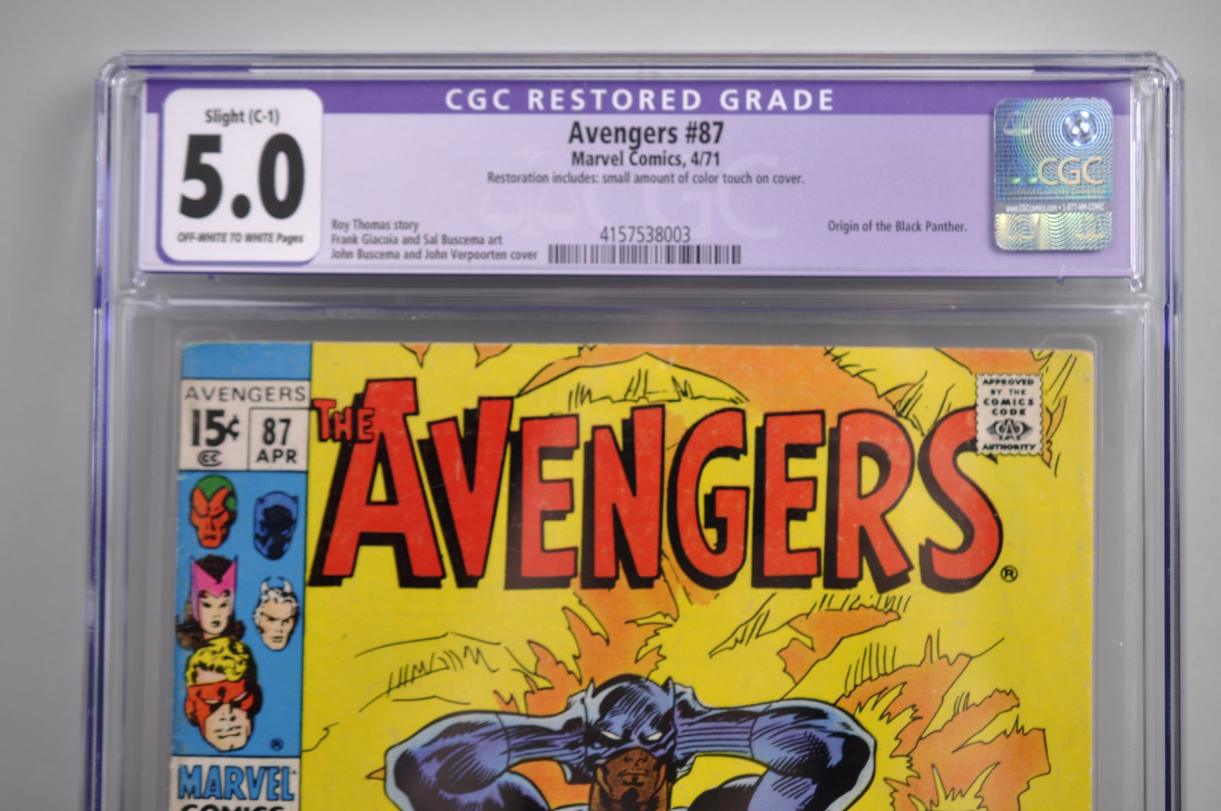 CGC Graded Marvel's The Avengers #87 Comic