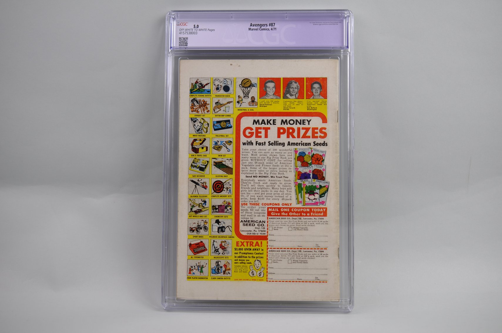 CGC Graded Marvel's The Avengers #87 Comic