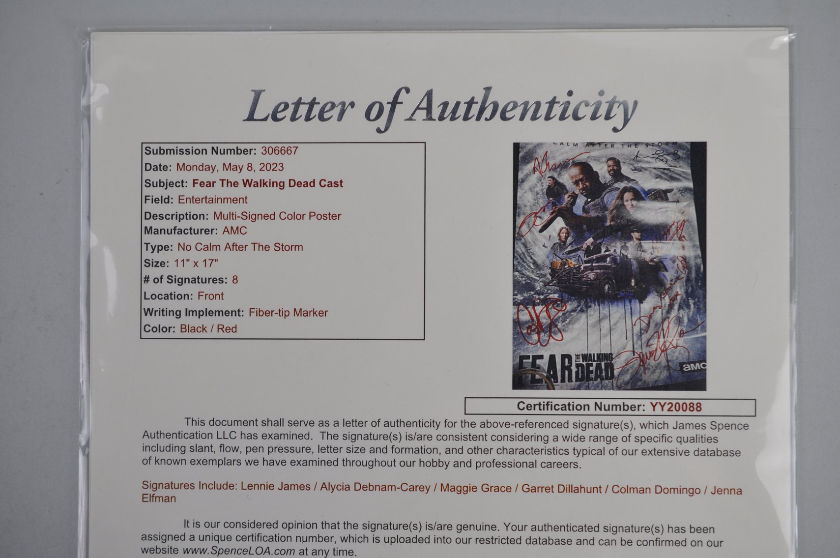 Fear the Walking Dead Signed Poster