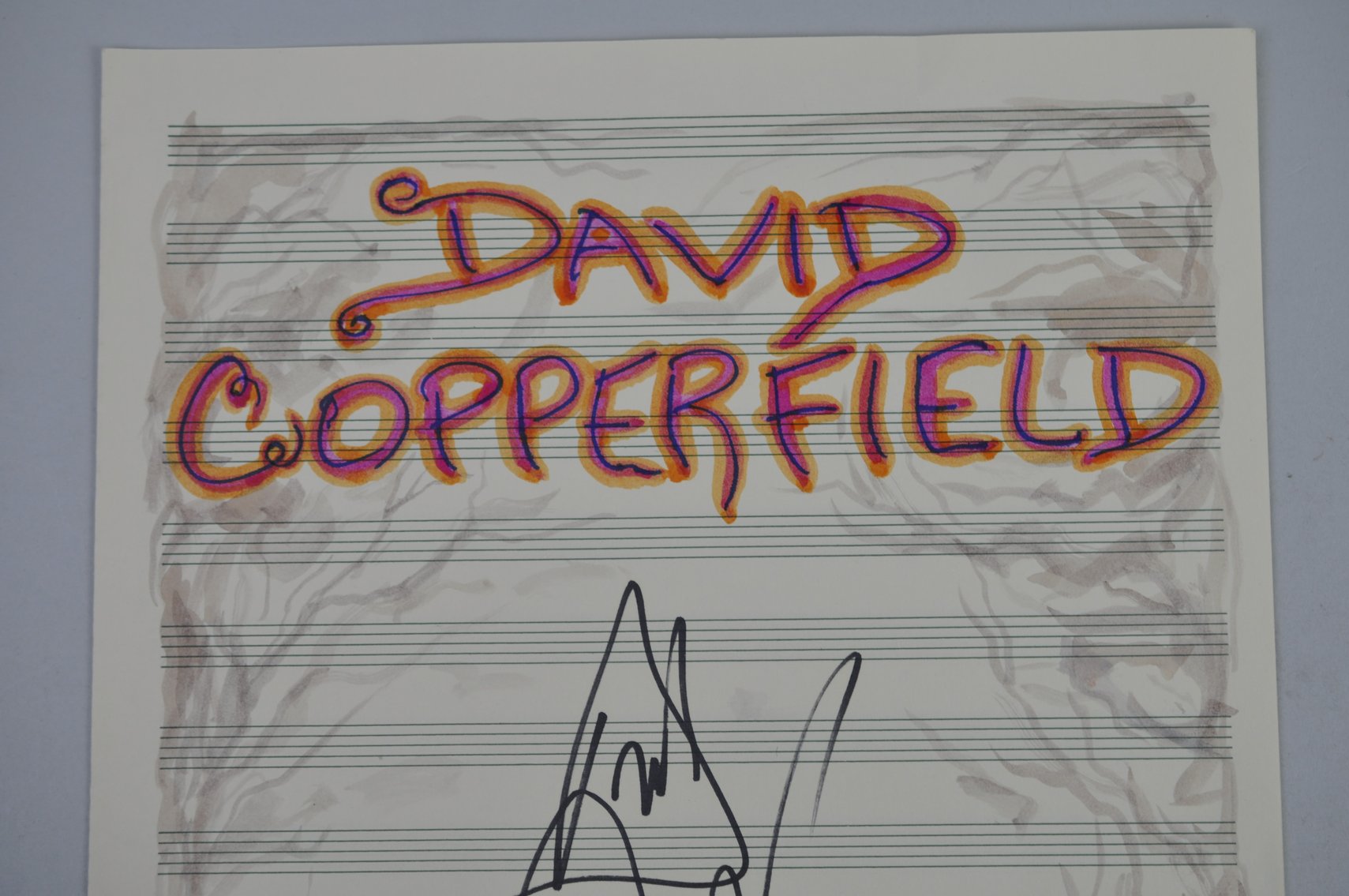 David Copperfield Signed Photo and Music Sheet