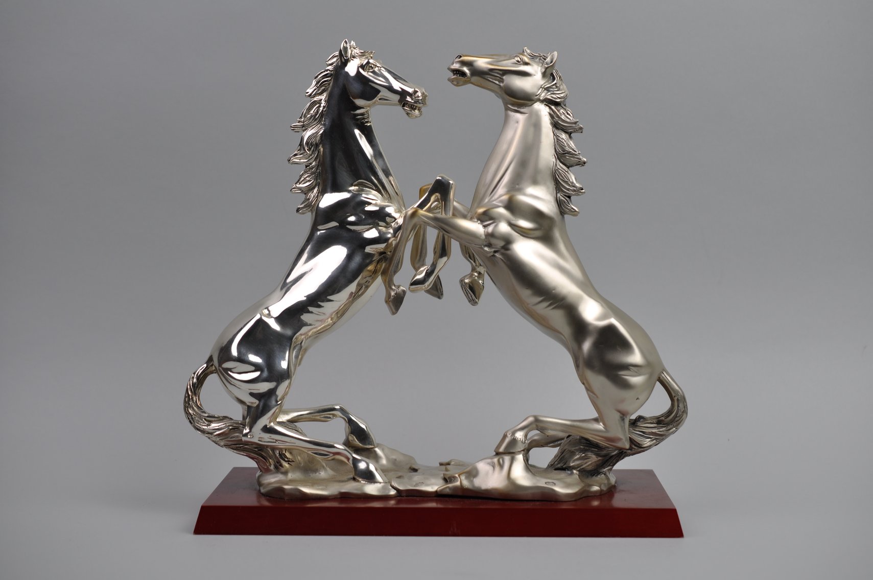 Linea Argenti Silver Plated Stallions Sculpture