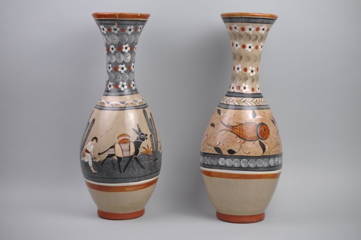 Tonalá Hand Painted Mexican Pottery Vases