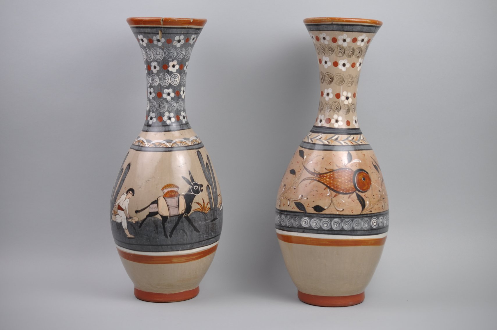 Tonalá Hand Painted Mexican Pottery Vases