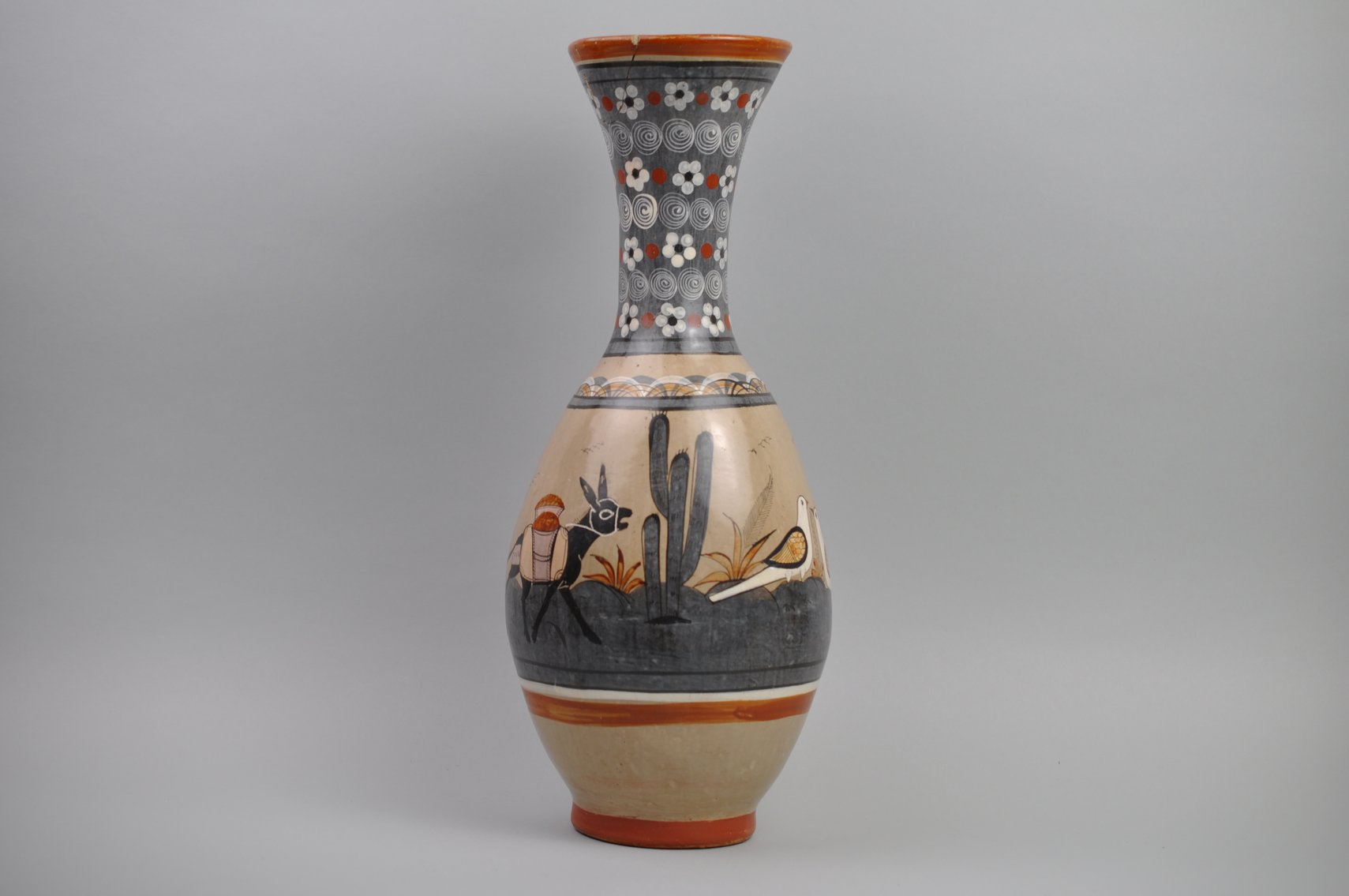 Tonalá Hand Painted Mexican Pottery Vases