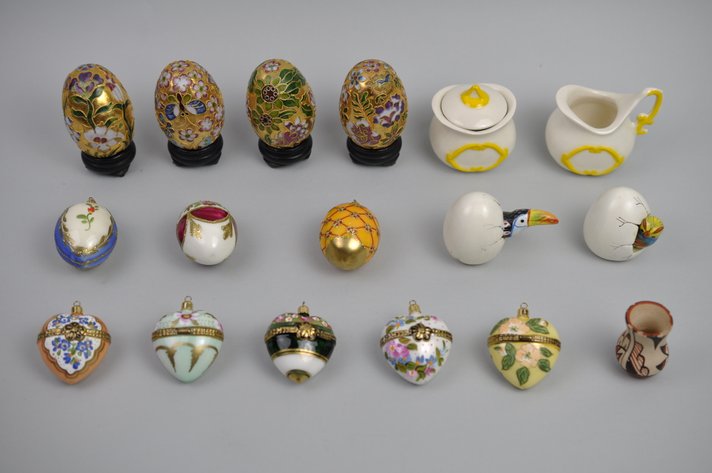 Cloisonne Eggs, Box Ornaments, and Knick Knacks