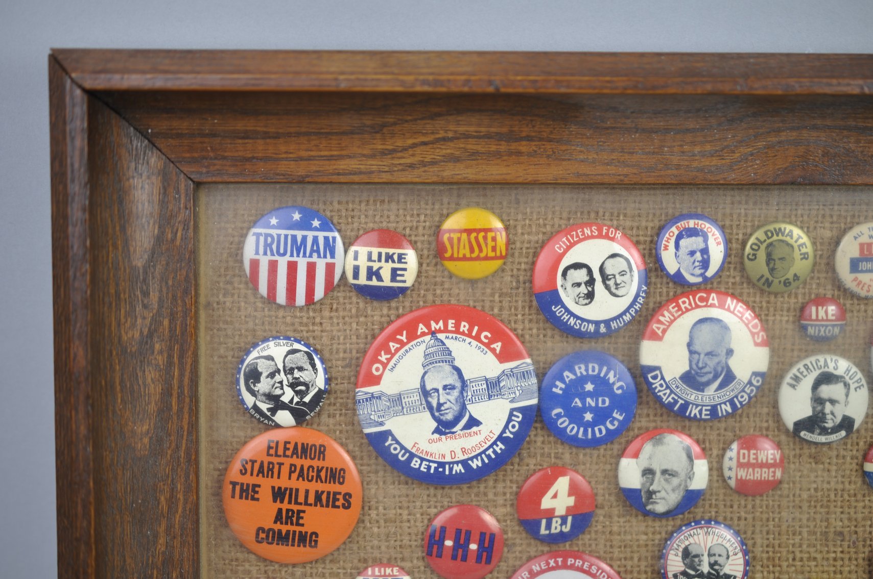 Political Campaign Button Display
