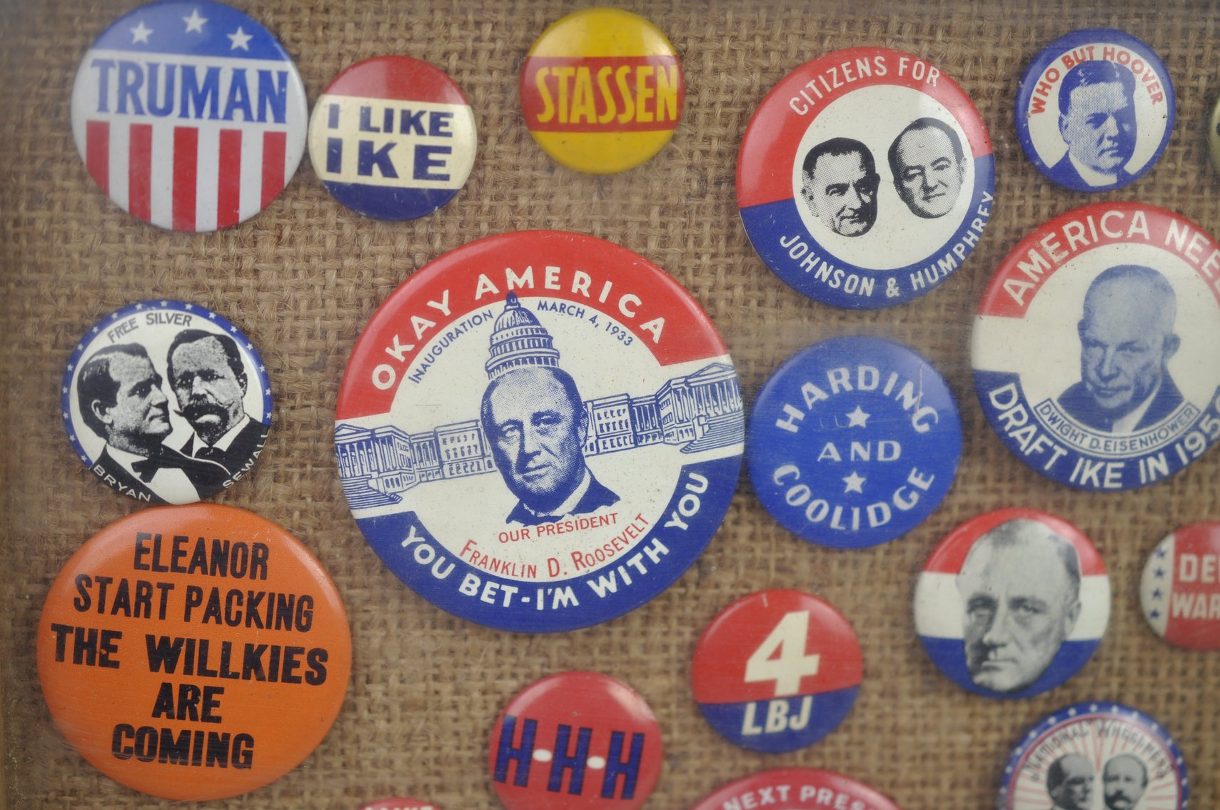 Political Campaign Button Display