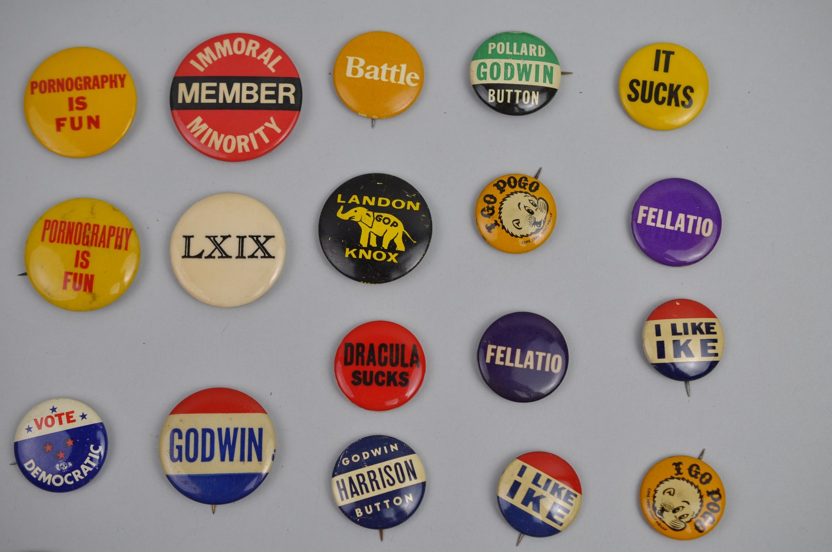 Vintage Political Campaigns and Activist Buttons