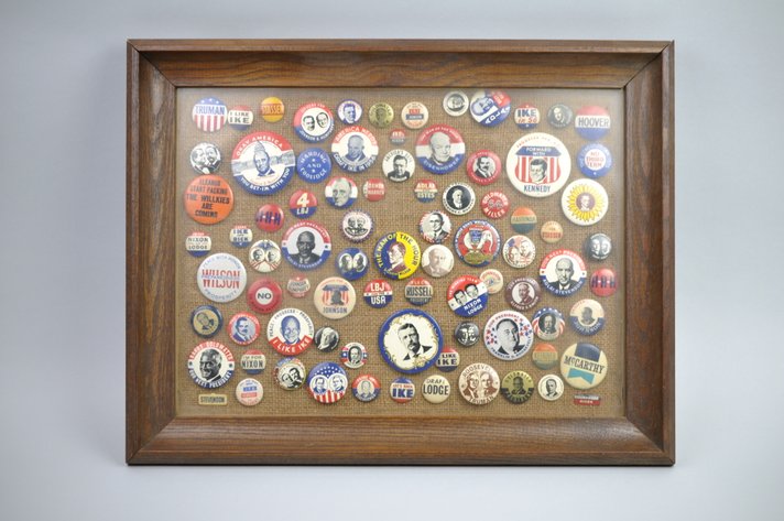 Political Campaign Button Display
