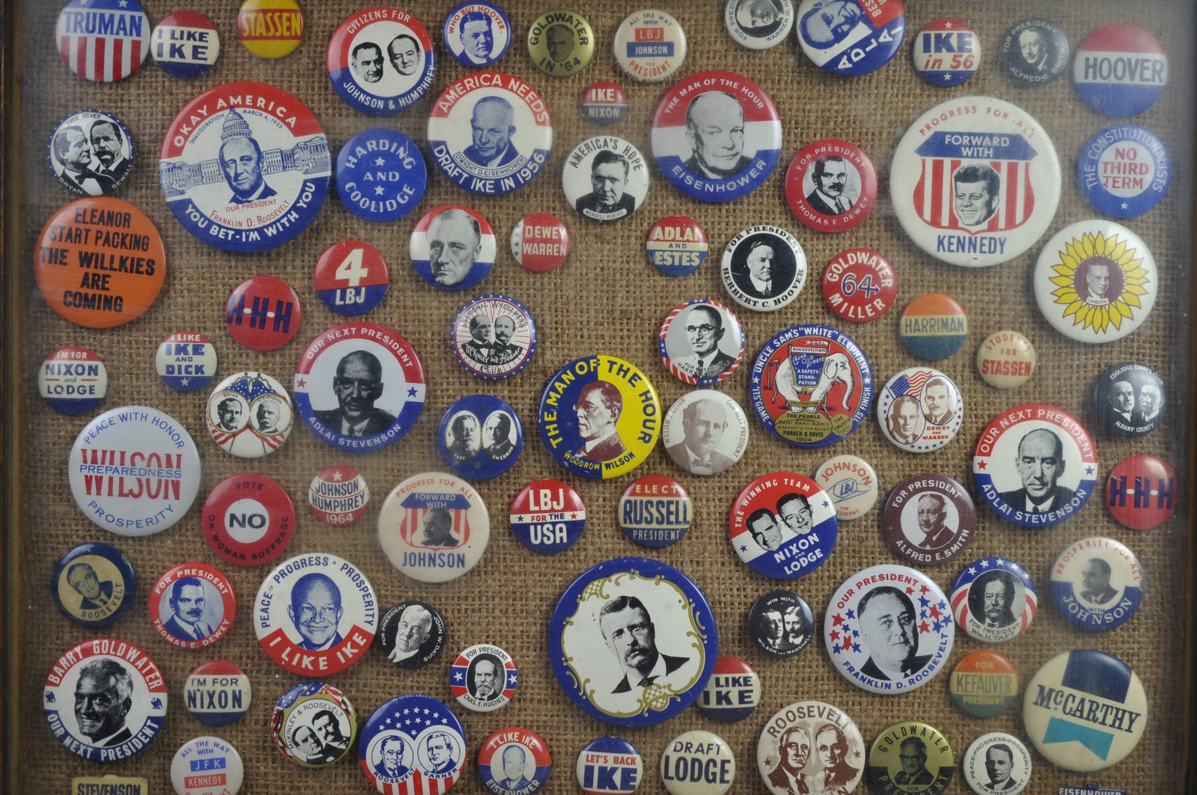 Political Campaign Button Display