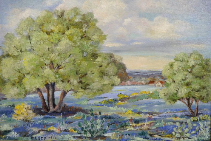 Lucy Painting of Landscape with Trees