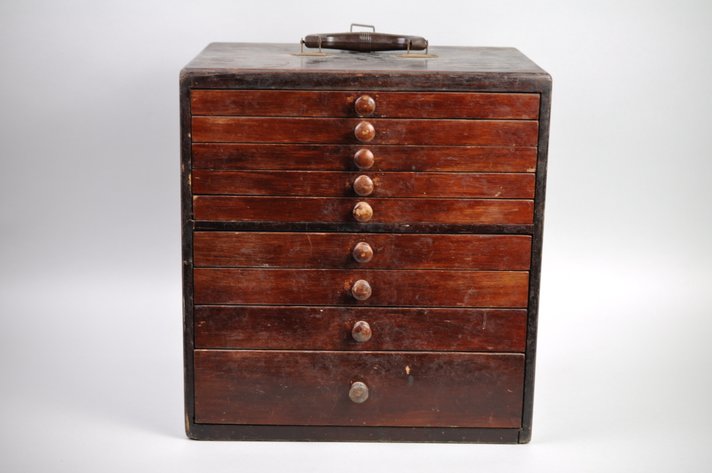 Wooden Dentist Case w/ Supplies