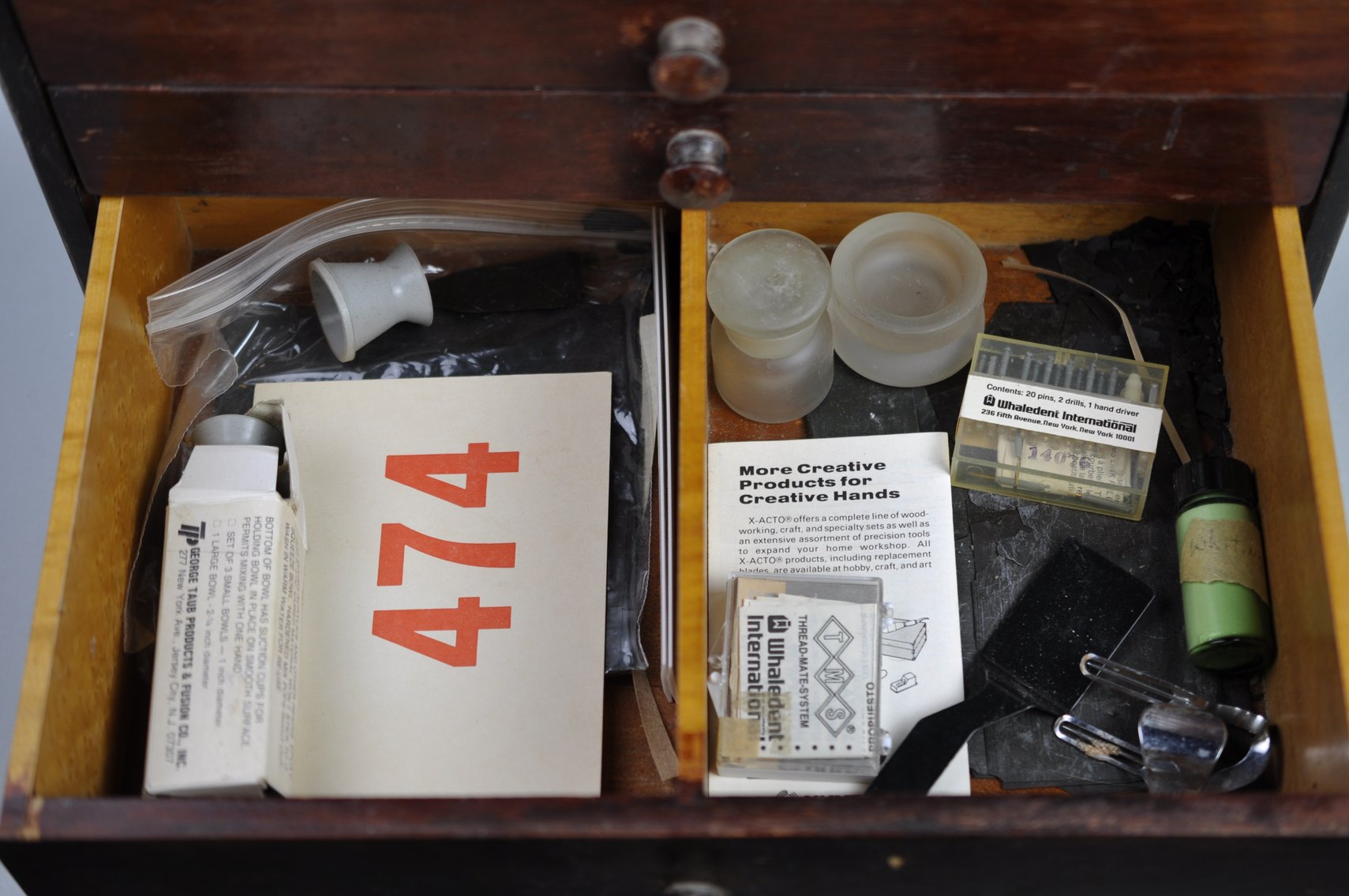 Wooden Dentist Case w/ Supplies