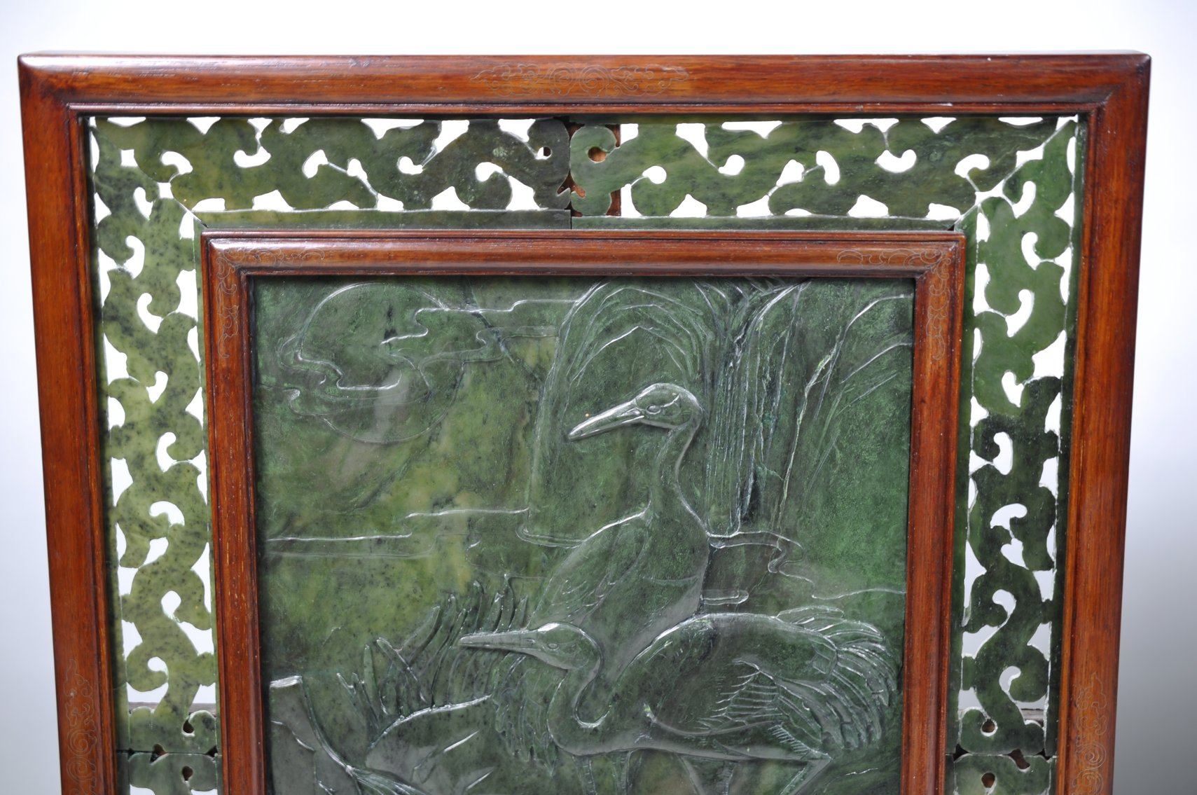 Jade Table Screens w/ Wood Frames