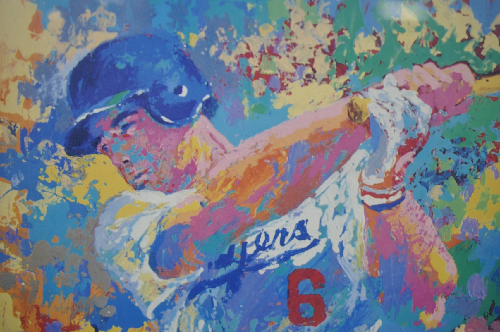Signed Leroy Neiman Baseball Print of Steve Garvey