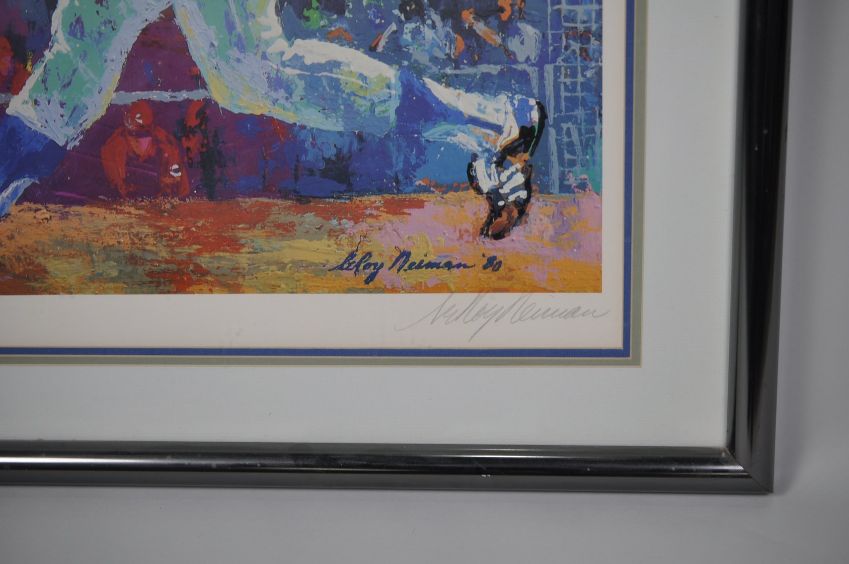 Signed Leroy Neiman Baseball Print of Steve Garvey