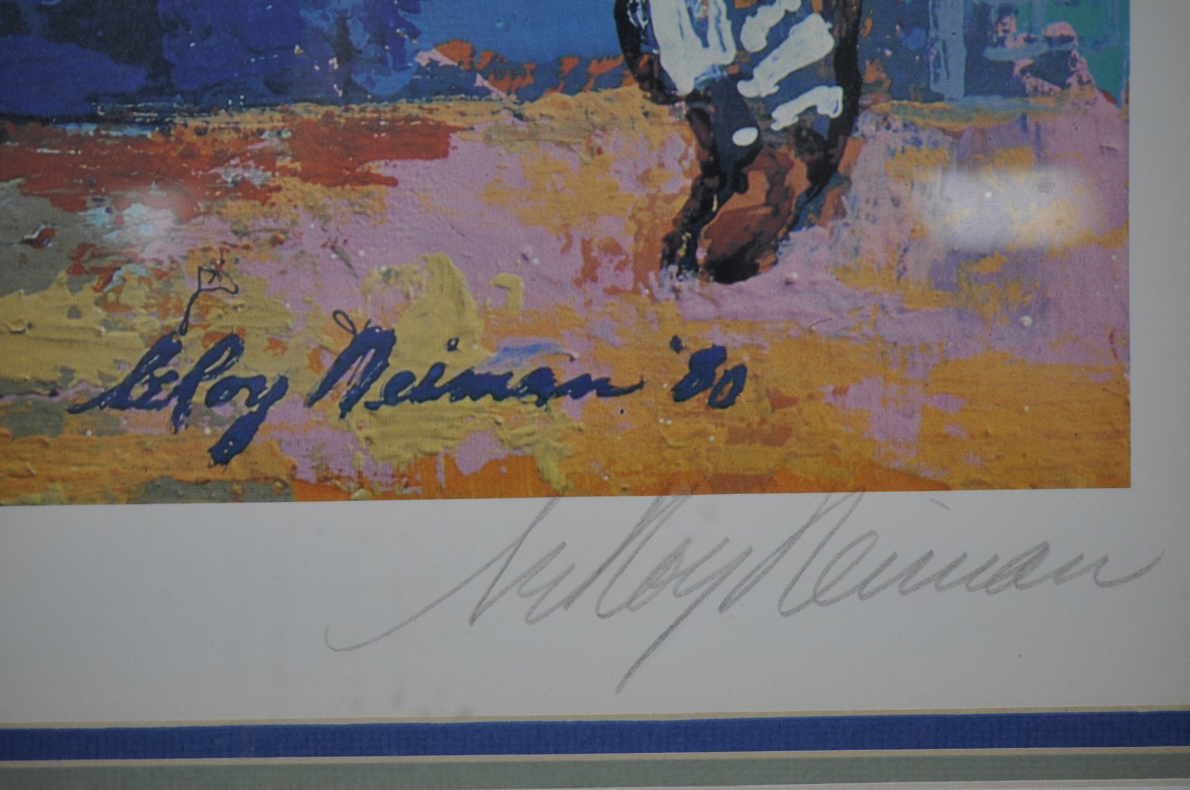 Signed Leroy Neiman Baseball Print of Steve Garvey