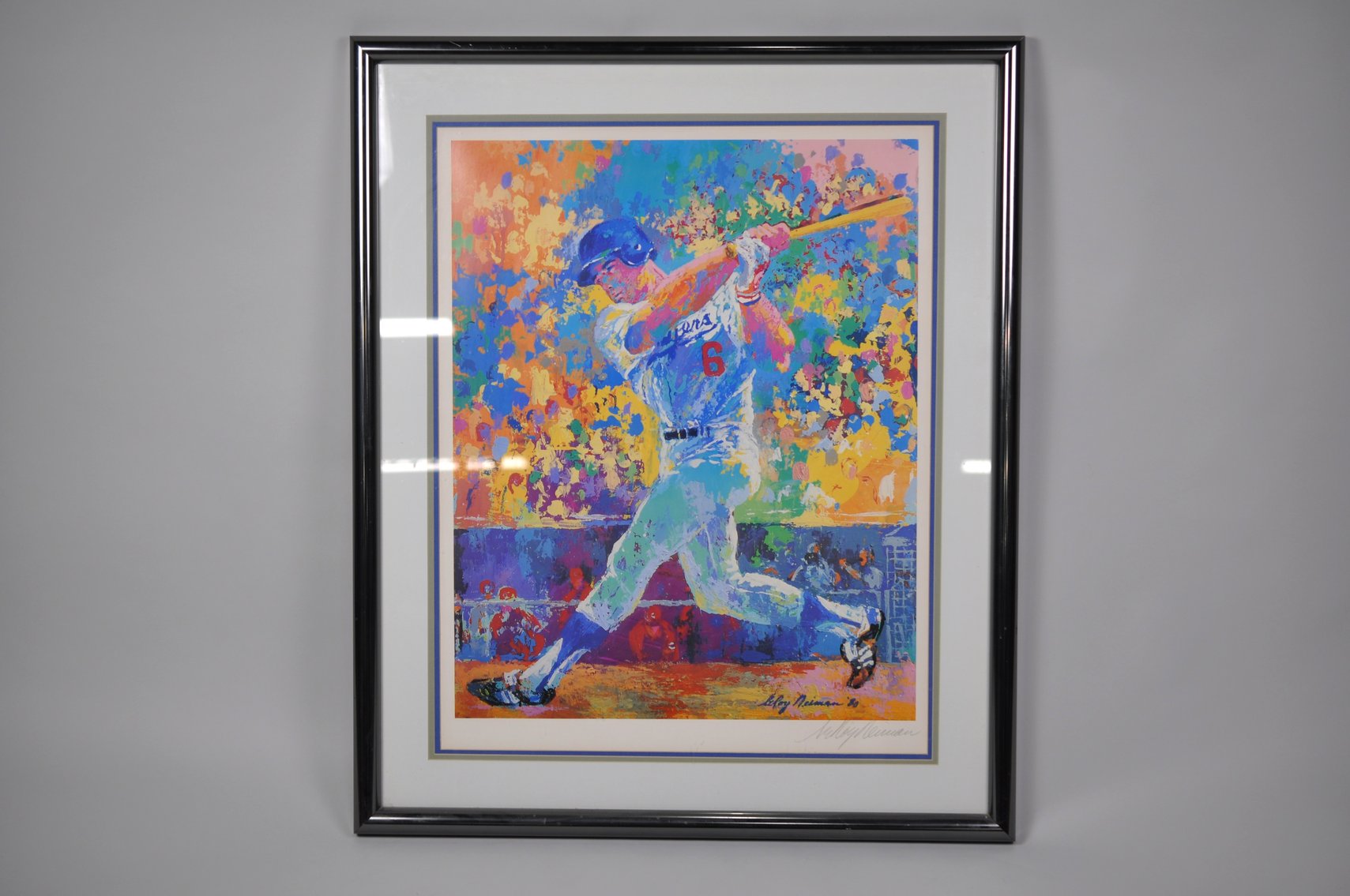 Signed Leroy Neiman Baseball Print of Steve Garvey