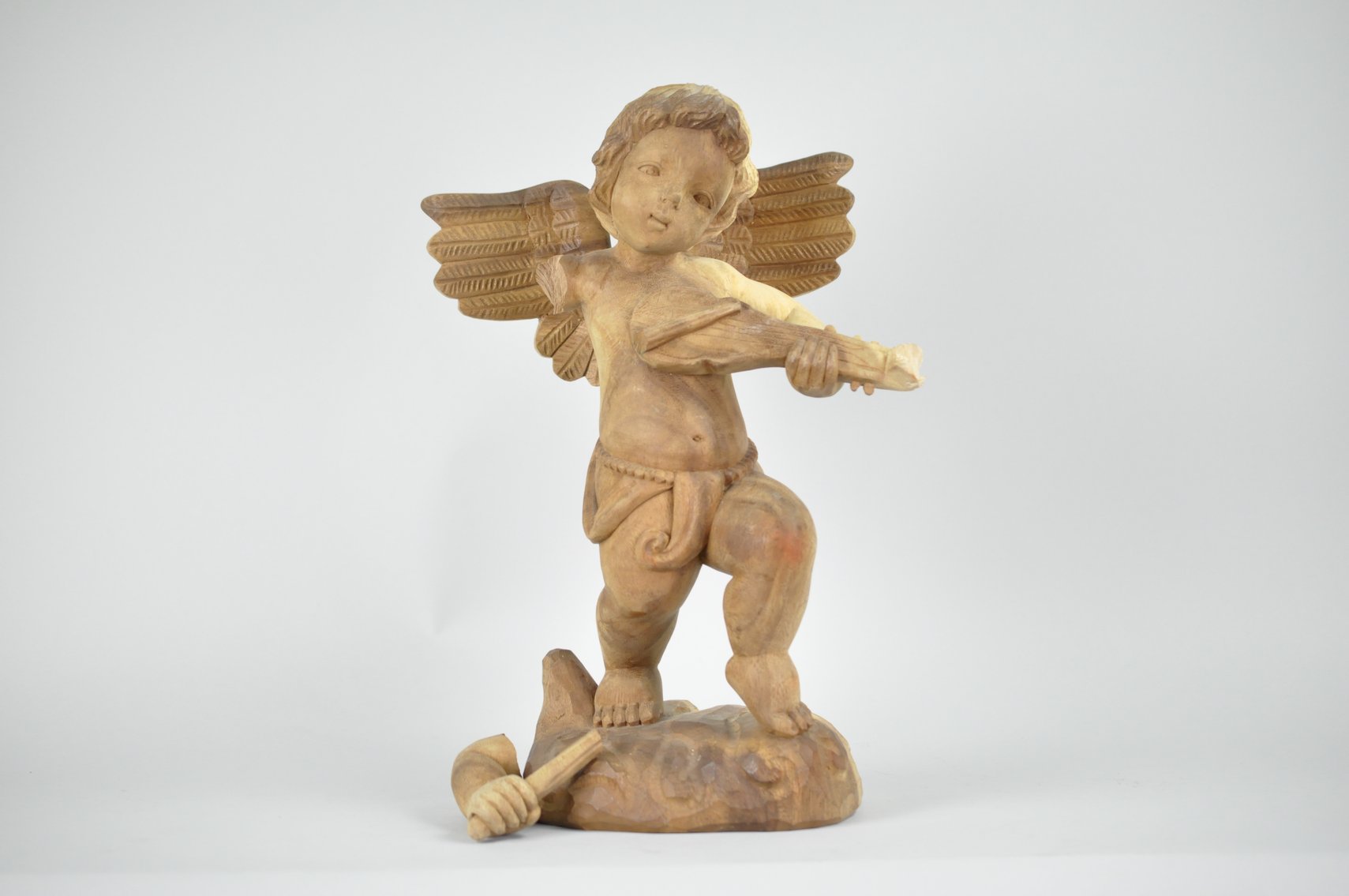 Seal, Cherub, and Signed Duck Decoy Wood Sculptures