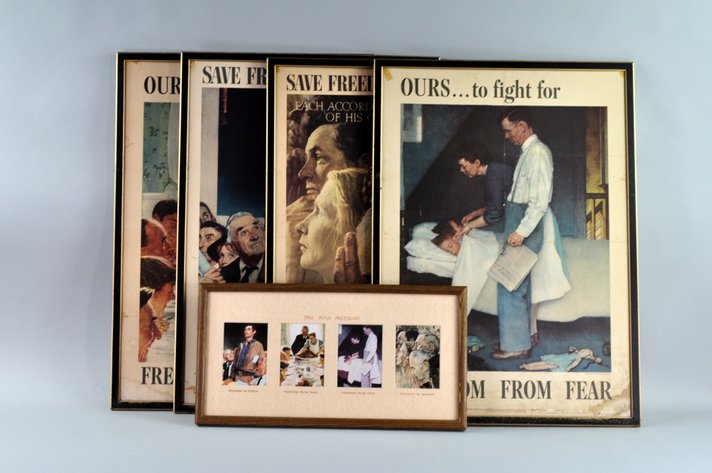 Four Freedoms War Bond Posters by Norman Rockwell